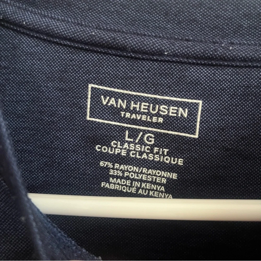 5 for $25! Van Heusen Navy Long Sleeve Shirt Large - Picture 3 of 4